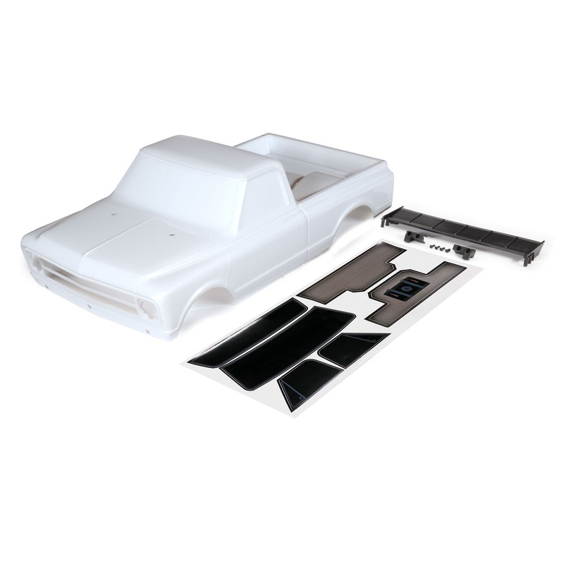TRAXXAS 9411T Body, Chevrolet C10 (white) (includes wing & decals) (requires #9415 series body accessories to complete body)