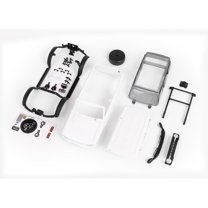 TRAXXAS 9711 Body, Ford Bronco, complete (unassembled) (white, requires painting) (includes grille, side mirrors, door handles, fender flares, windshield wipers, spare tire mount, & clipless mounting)