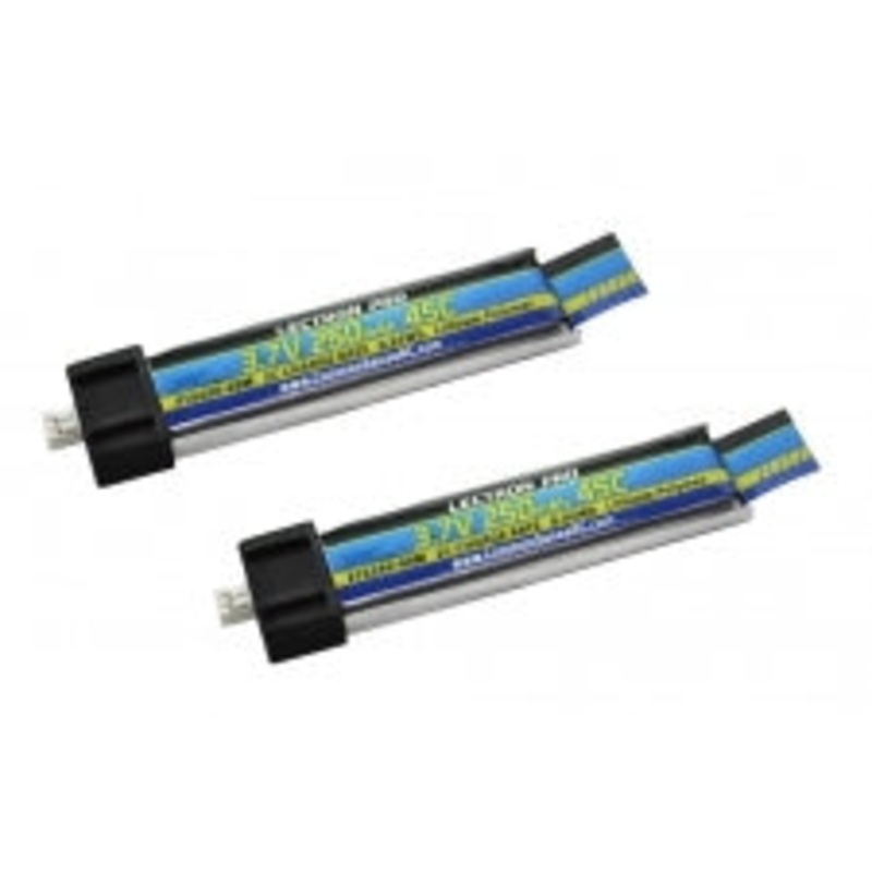 COMMON SENSE RC 1S250-45M Lectron Pro 3.7V 250mAh 45C Lipo Battery 2-Pack for Blade Inductrix FPV and Tiny Whoop