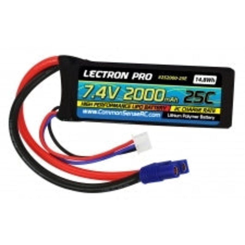 COMMON SENSE RC 2S2000-25E 7.4V 2S 25C w/ EC3 LIPO