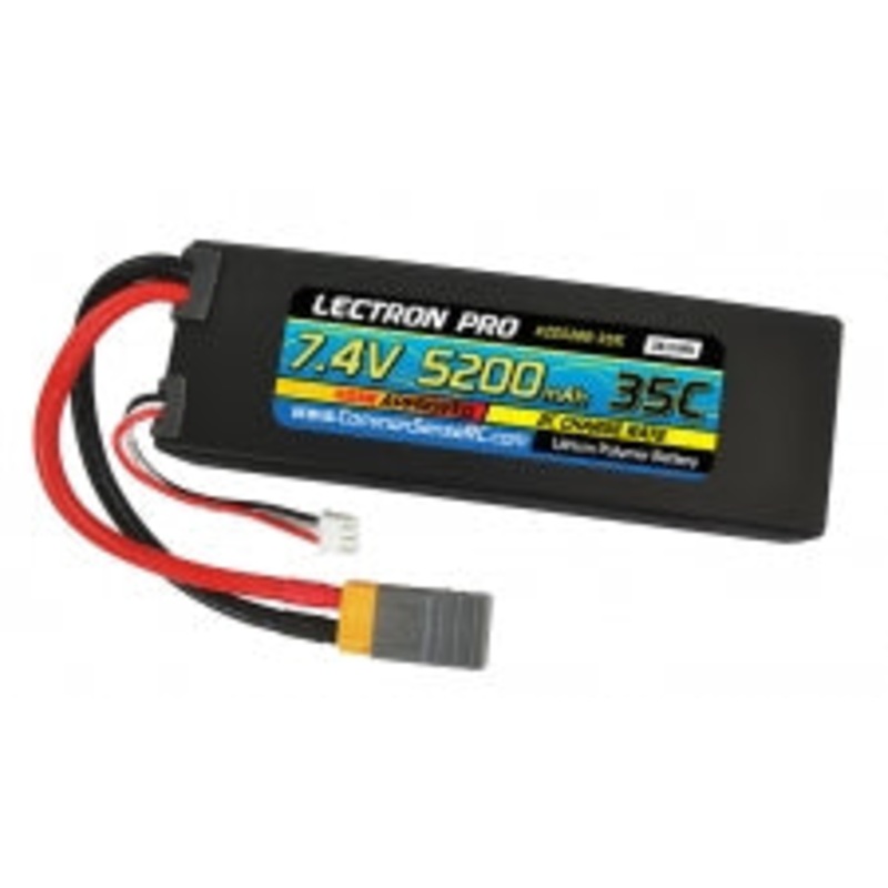 COMMON SENSE RC 2S5200-35X Lectron Pro 7.4V 5200mAh 35C Lipo Battery with XT60 Connector + CSRC adapter for XT60 batteries to popular RC vehicles