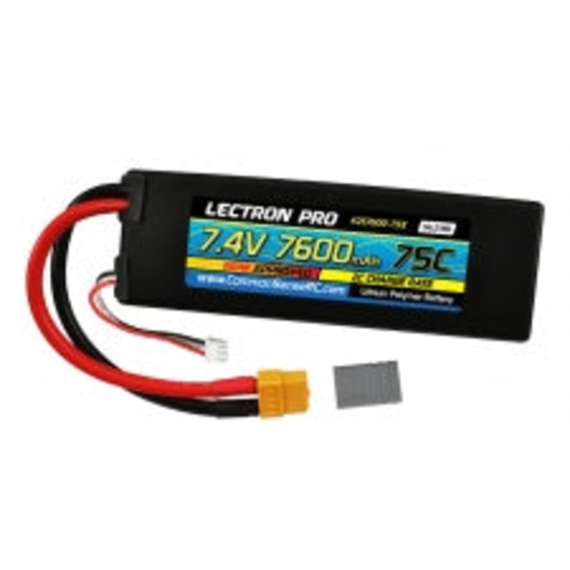 COMMON SENSE RC 2S7600-75X Lectron Pro 7.4V 7600mAh 75C Lipo Battery with XT60 Connector + CSRC adapter for XT60 batteries to popular RC vehicles