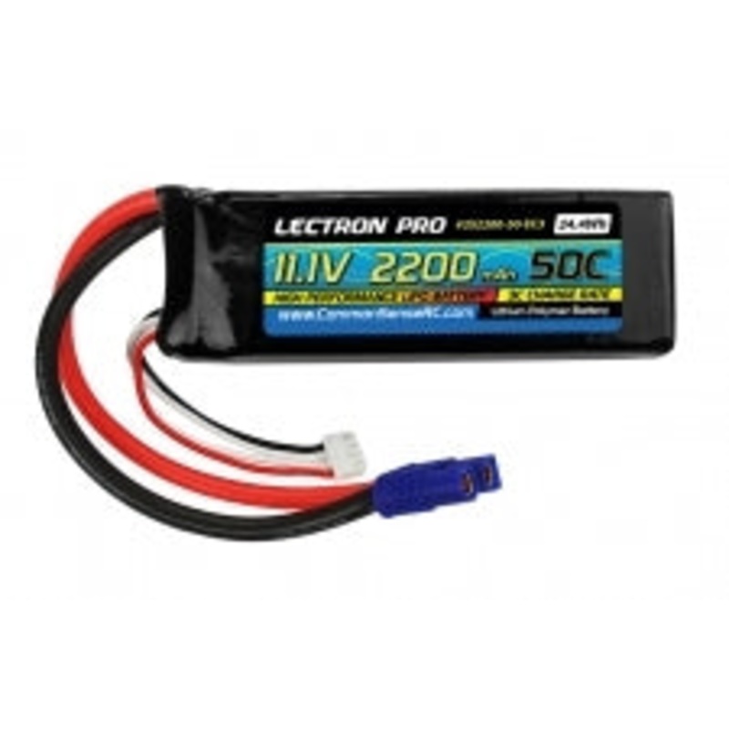COMMON SENSE RC 3S2200-50-EC3 Lectron Pro 11.1V 2200mAh 50C Lipo Battery with EC3 Connector