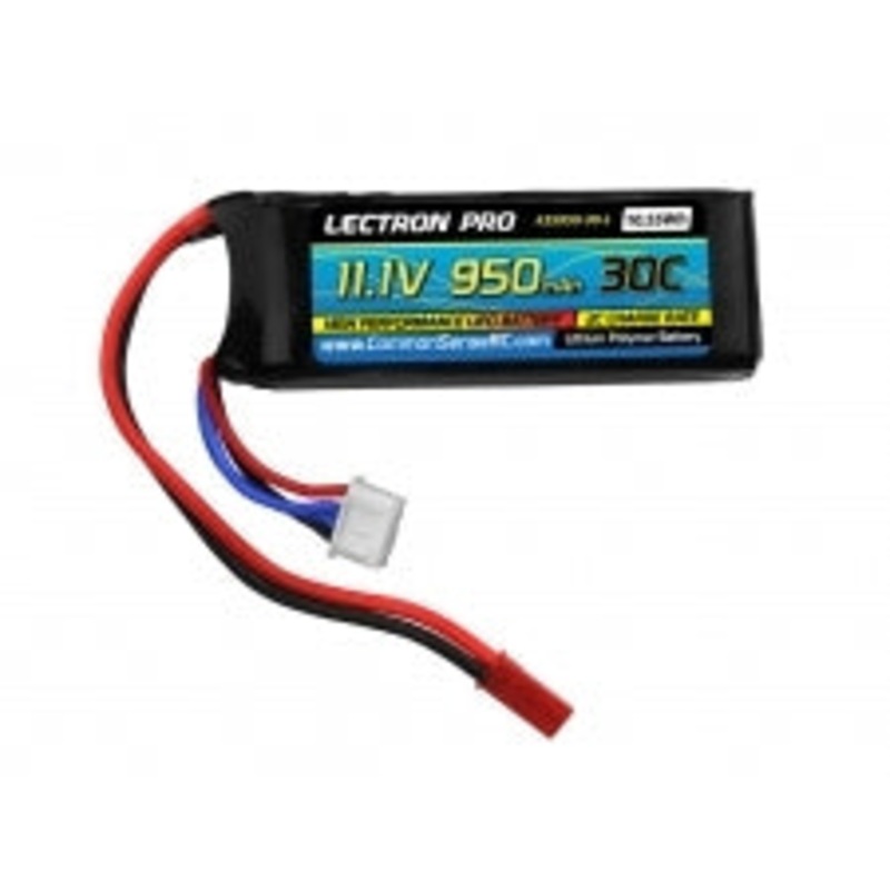 COMMON SENSE RC 3S950-30-L Lectron Pro 11.1V 950mAh 30C Lipo Battery with JST Connector for the Blade 200 SR X, CX4, & T-Rex 250