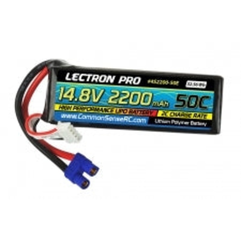 COMMON SENSE RC 4S2200-50E Lectron Pro 14.8V 2200mAh 50C Lipo Battery with EC3 Connector for EDF Jets, Quads etc.