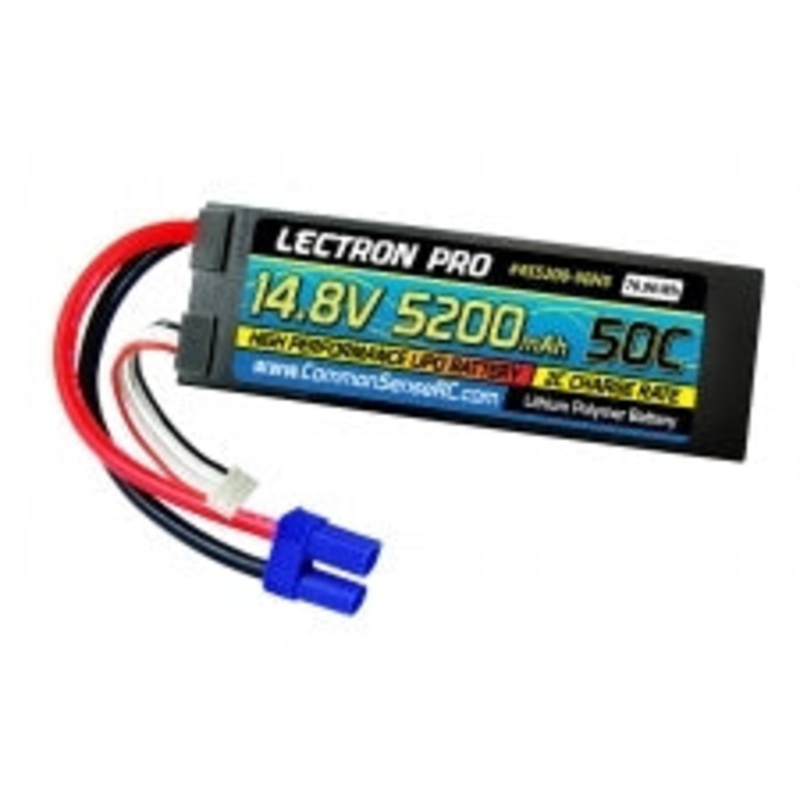 COMMON SENSE RC 4S5200-50H5 14.8V 5200mAh 50C Lipo Battery Hard Case with EC5 Connector