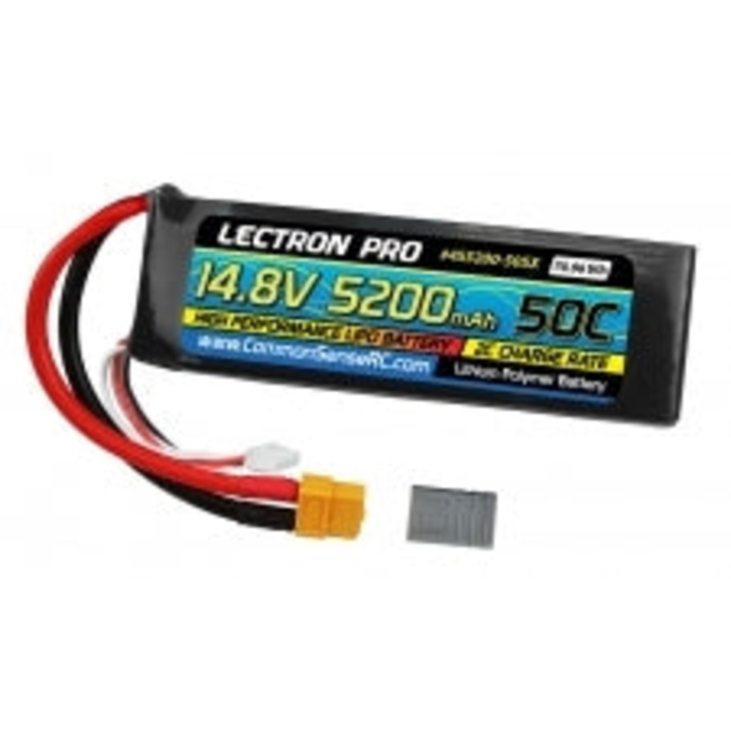 COMMON SENSE RC 4S5200-50SX 14.8V 4S 5200mAh 50C with XT60 + Adapter for TRX Lectron Pro