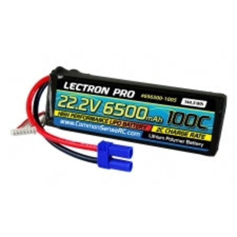 COMMON SENSE RC 6S6500-1005 Lectron Pro 22.2V 6S 6500 mAh 100c Lipo EC5