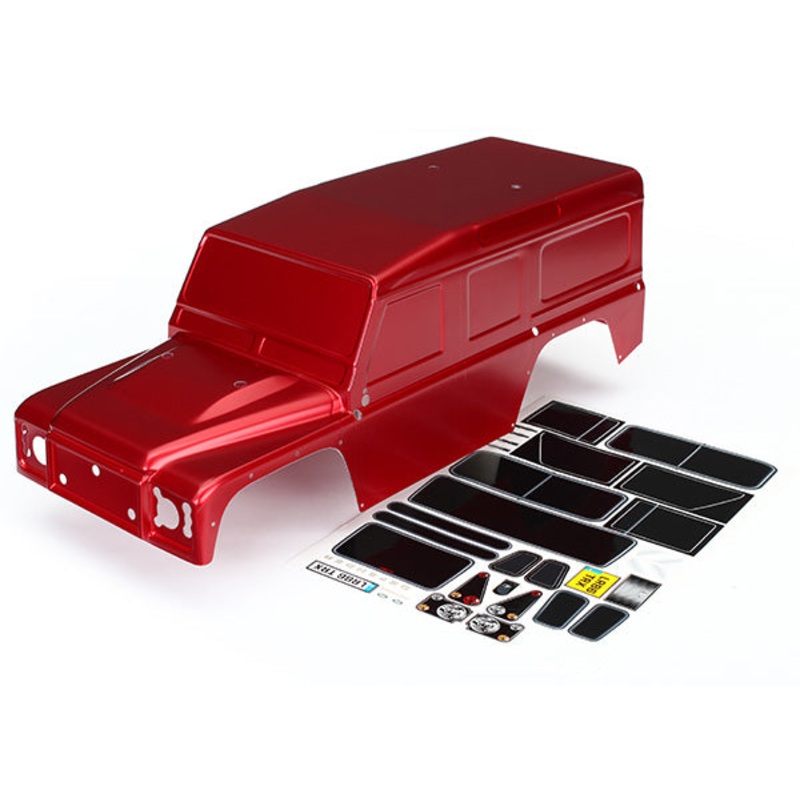 TRAXXAS 8011R Lexan Body Land Rover Defender, red (painted)/ decals