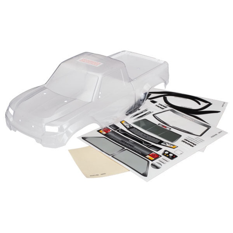 TRAXXAS 8111R Body, TRX-4 Sport (clear, trimmed, die-cut for LED light kit, requires painting)/ window masks/ decal sheet