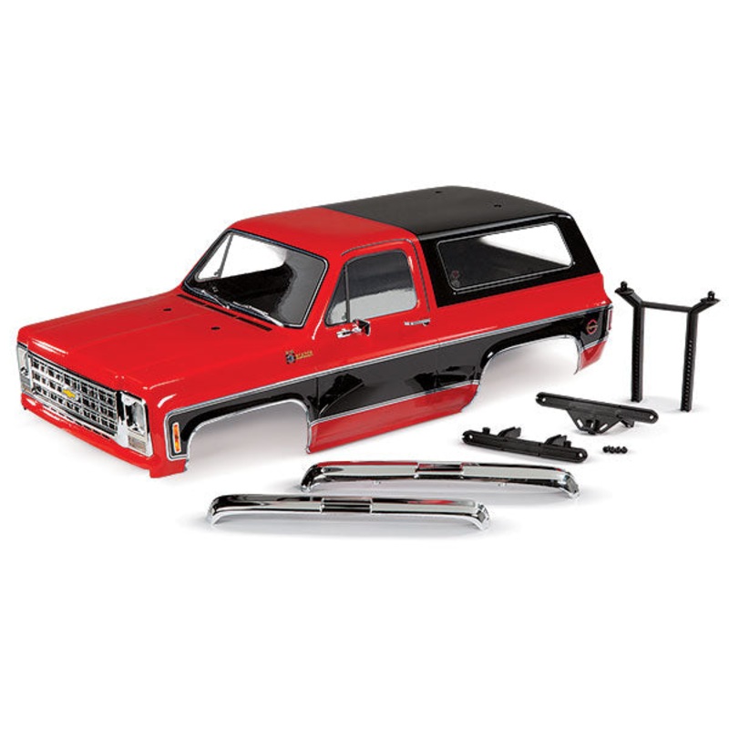 TRAXXAS 8130R Body, Chevrolet Blazer 1979 complete red includes grille, side mirrors, door handles, windshield wipers, front & rear bumpers, decals