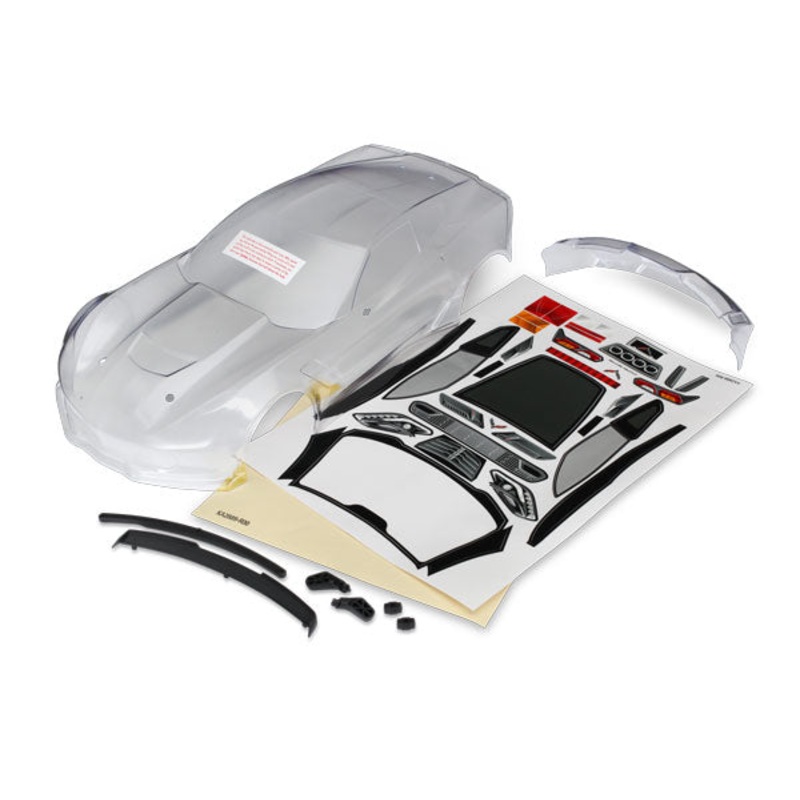 TRAXXAS 8386 Body, Chevrolet Corvette Z06 (clear, requires painting)