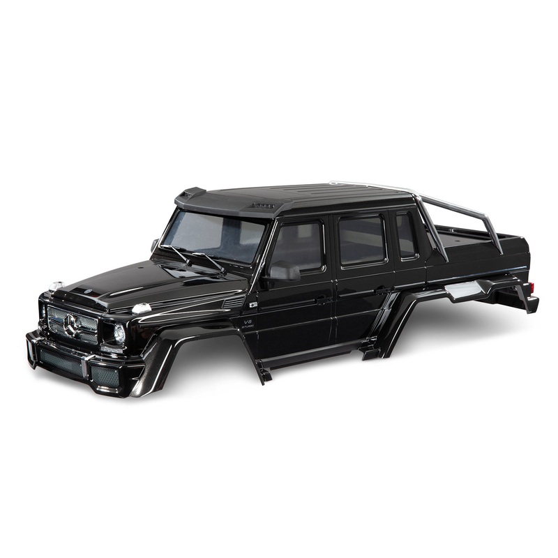 TRAXXAS 8825R Body, Mercedes-Benz G 63, complete (gloss black metallic) (includes grille, side mirrors, door handles, & windshield wipers)