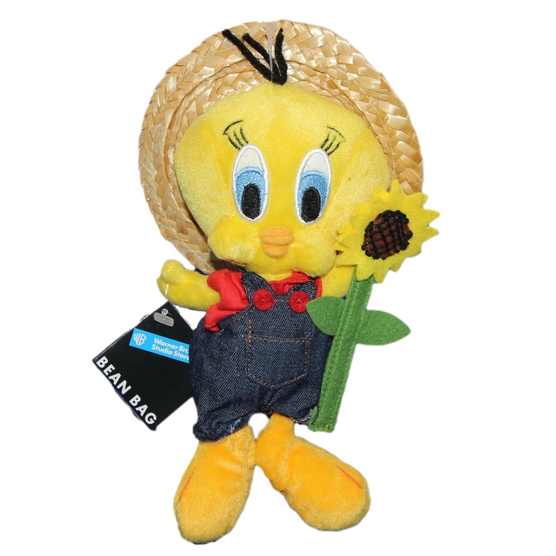 Warner Bros. Plush: Farmer Tweety Bird with a Sunflower