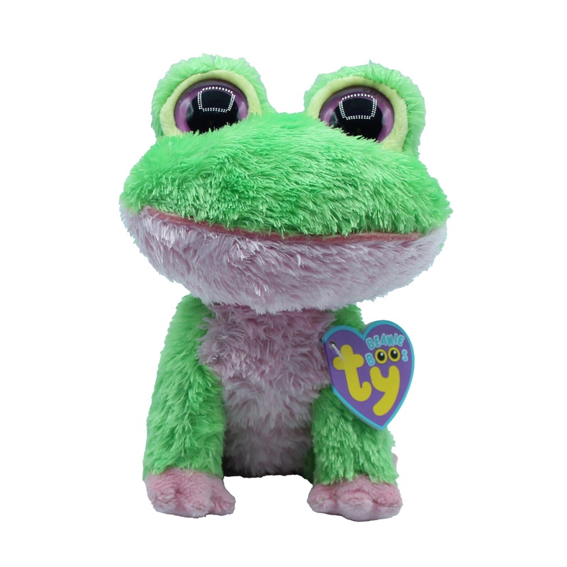 Ty Beanie Boo: Kiwi the Frog - Solid Eyes, Regular Size