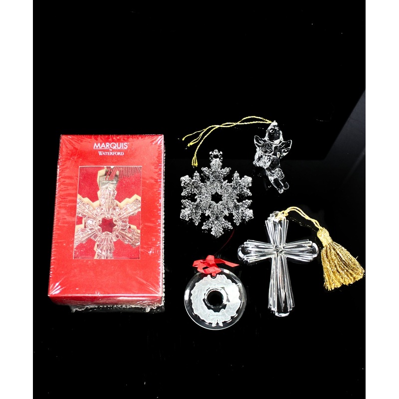 Waterford Crystal: Christmas Ornament Lot of 5, 6.5"