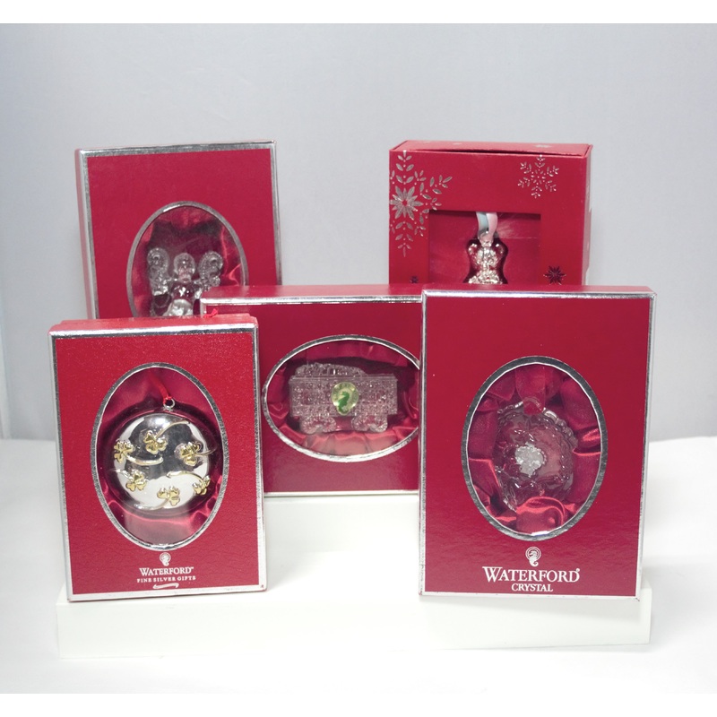 Waterford Crystal Ornaments | Lot of 5 Ornaments with box