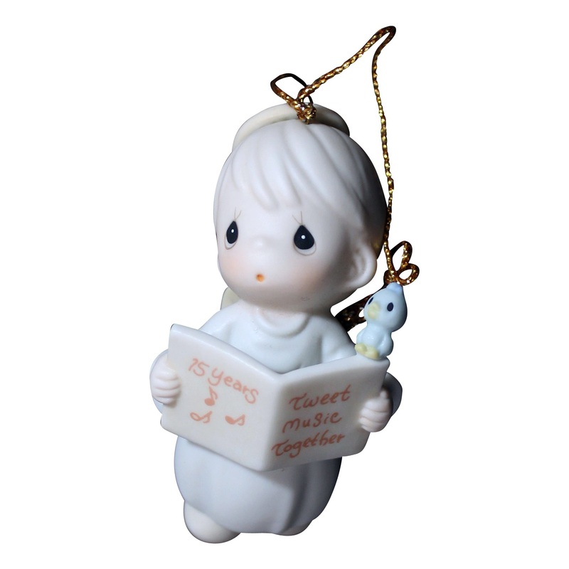 Precious Moments Ornament: 530840 15 Happy Years Together - What a Tweet!