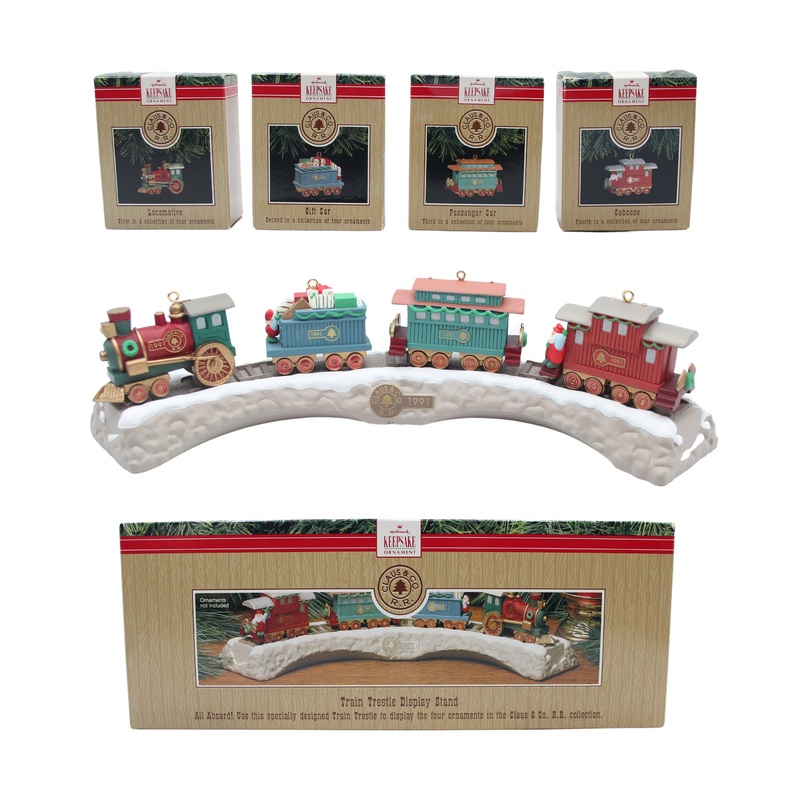 Set of 5 Claus & Co R.R. Hallmark Ornaments | 1991 | Full Set