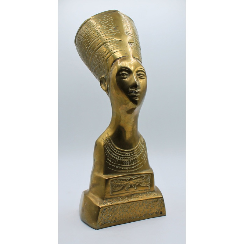 Vintage Brass Egyptain Bust Pharaoh Head | No Box