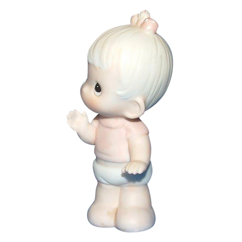 Precious Moments: E-2852B Baby Girl Standing with Bow