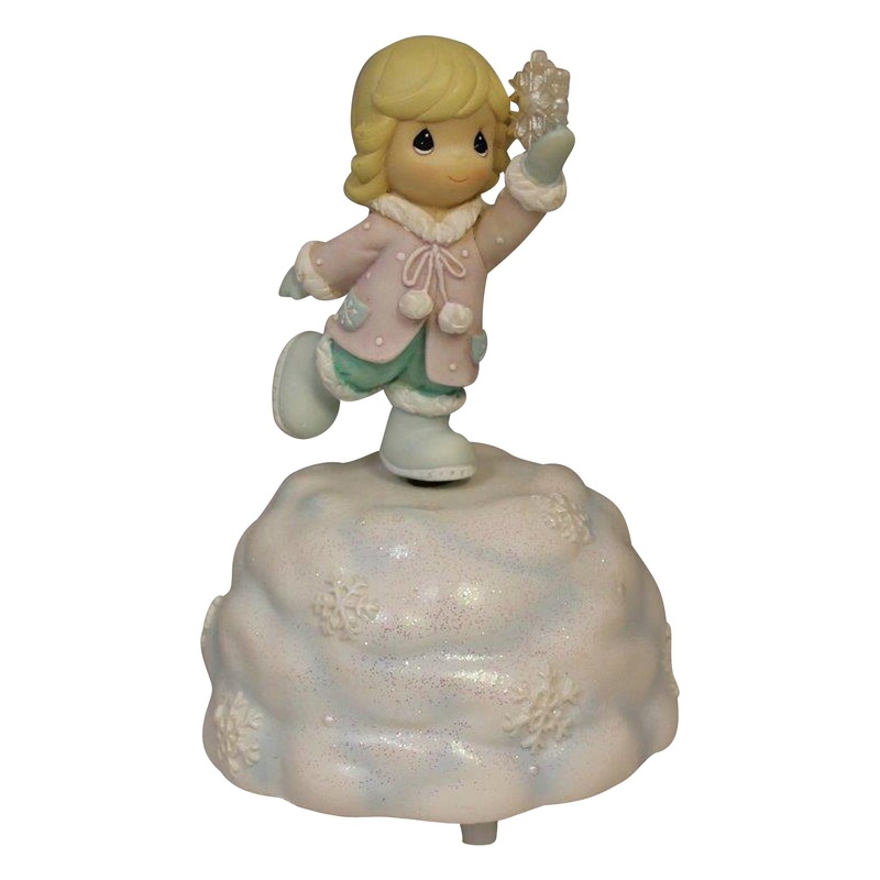 Precious Moments: 990012 Girl with Snowflake | Rotating Music Player