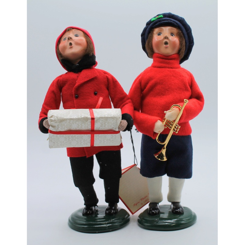 Byers Choice | Lot of 2: Child with Present & Boy with Cornet | No Boxes