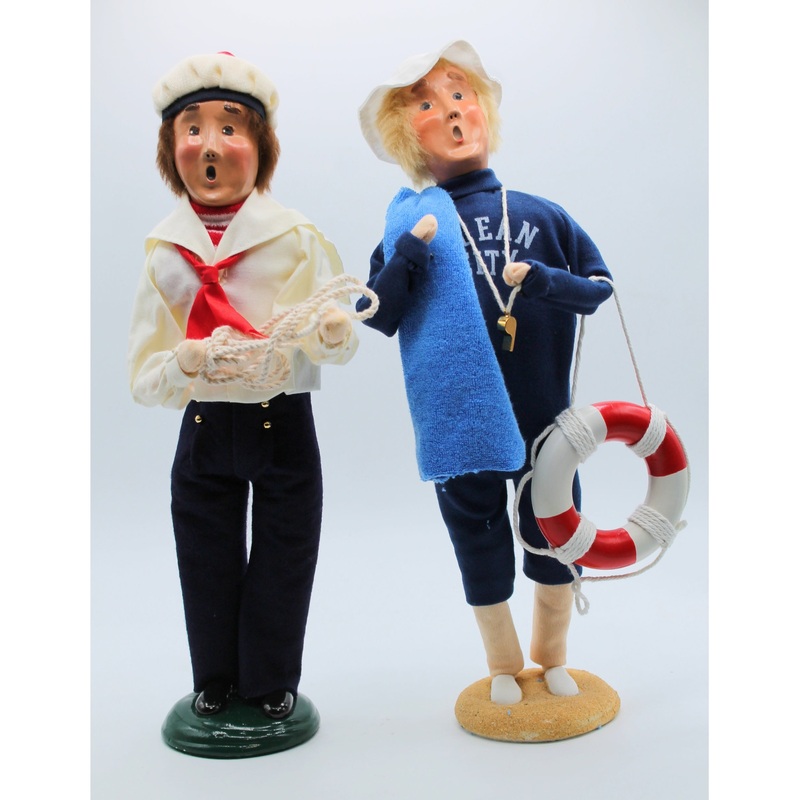 Byers Choice | Lot of 2: Sailor with Rope & Ocean City Lifeguard | No box
