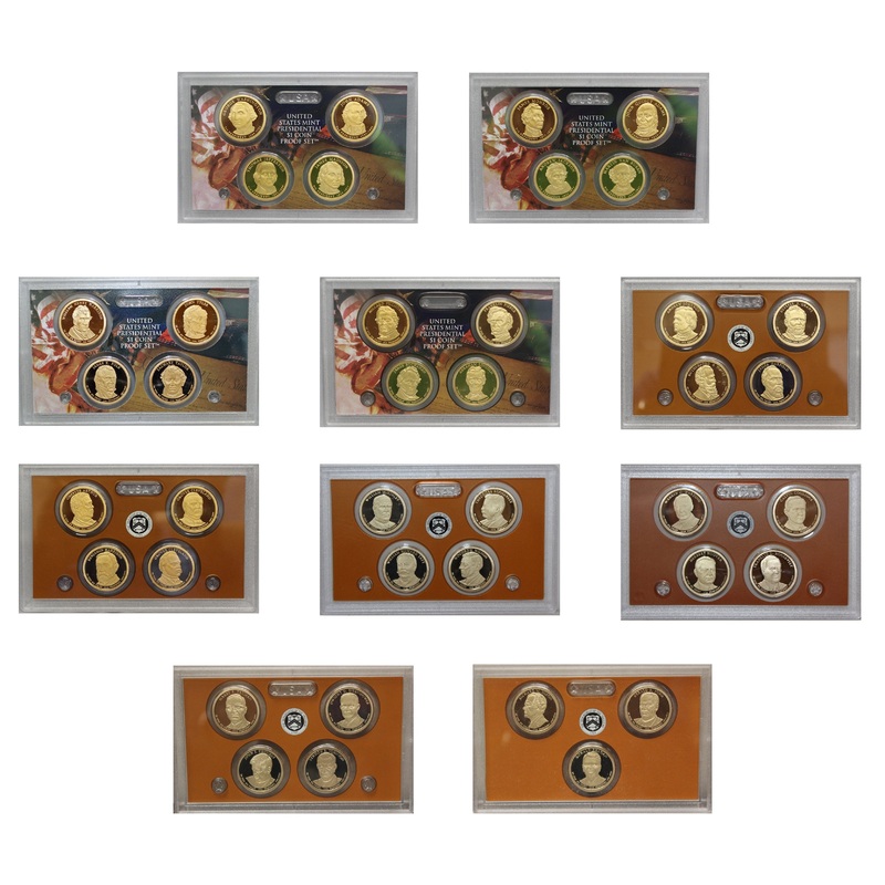 2007-2016 S Proof Presidential Dollar in Lenses No Boxes or COAs 39 Coins