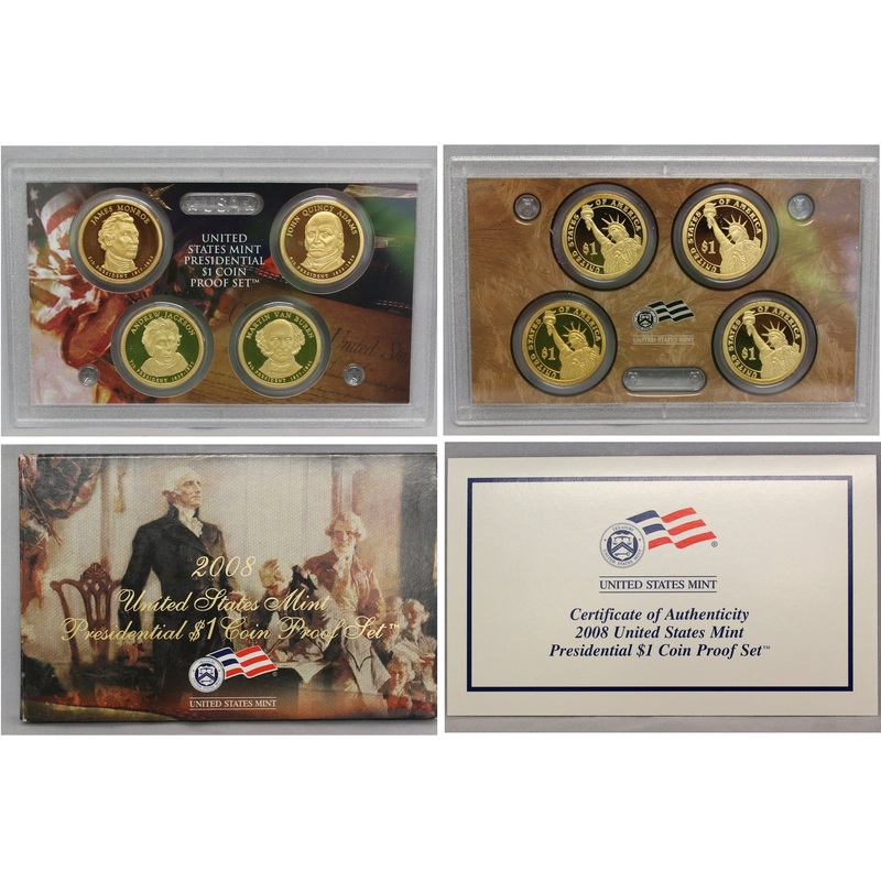 2008 Presidential Dollar Proof Set (OGP) 4 coins