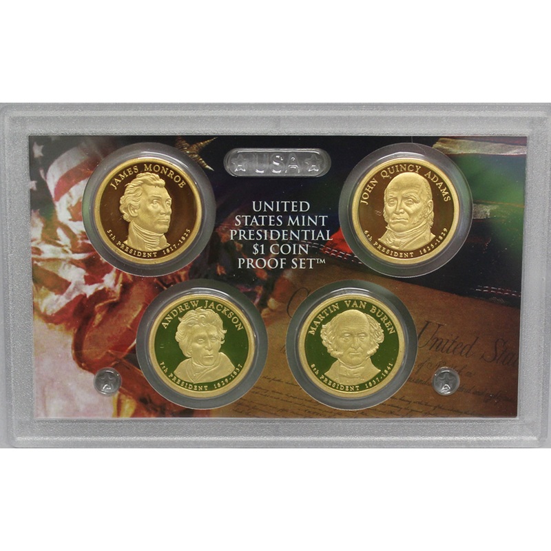 2008 S Presidential Dollar  US Mint Poof set in Lense NO BOX or COA 4 US Coins