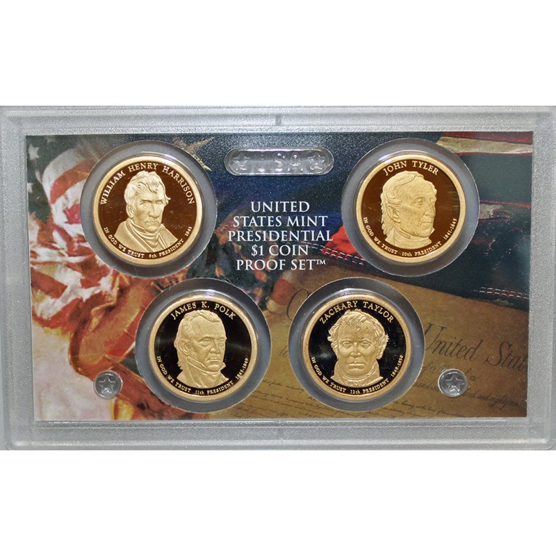 2009 S Presidential Dollar  US Mint Poof set in Lense NO BOX or COA 4 US Coins