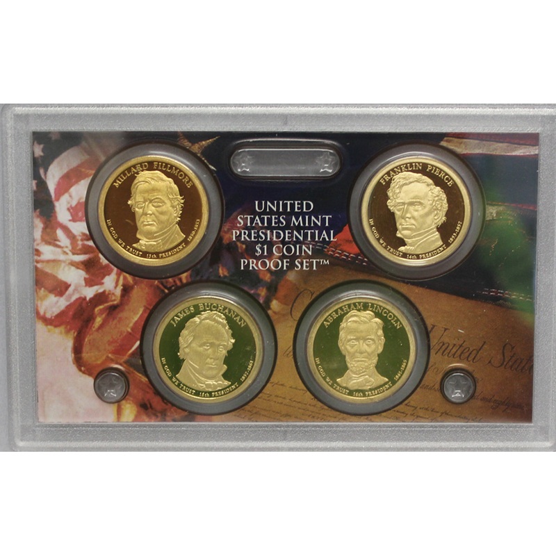 2010 S Presidential Dollar  US Mint Poof set in Lense NO BOX or COA 4 US Coins