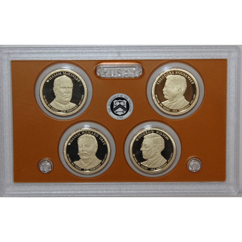 2013 S Presidential Dollar  US Mint Poof set in Lense NO BOX or COA 4 US Coins