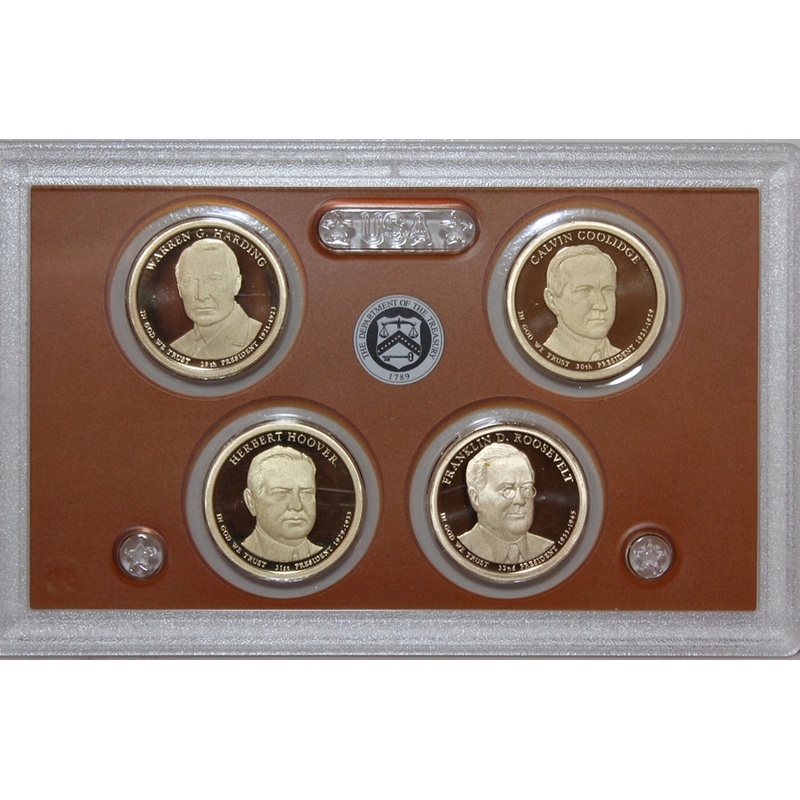 2014 S Presidential Dollar  US Mint Poof set in Lense NO BOX or COA 4 US Coins
