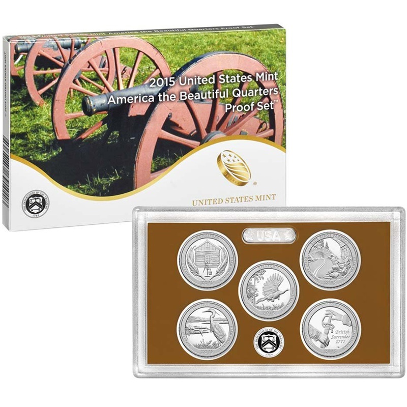 2015 America the Beautiful Quarter Proof Set CN-Clad (OGP) 5 coins