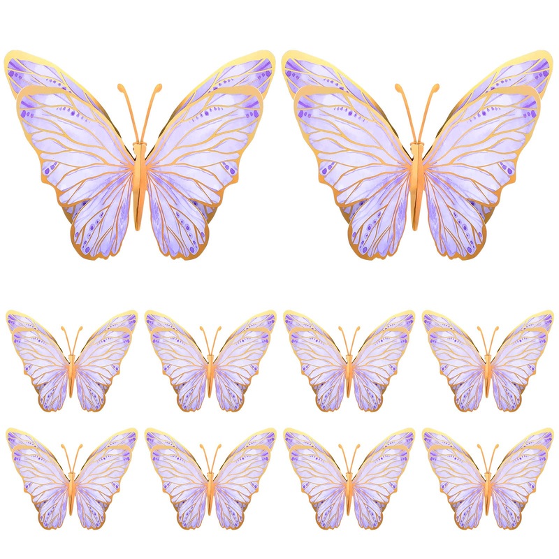 Geyee 10 Pcs Large Butterfly Centerpieces For Tables Butterfly Party Decorations 3D Paper Butterfly Table Toppers Centerpieces W