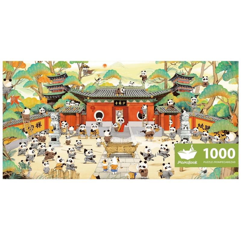 Puzzles For Adults 1000 Pieces, Momibook Jigsaw Puzzles Of Animal Chinese Panda, Painting Image 81.3X40.6Cm(32''X16'') Toys & Ga