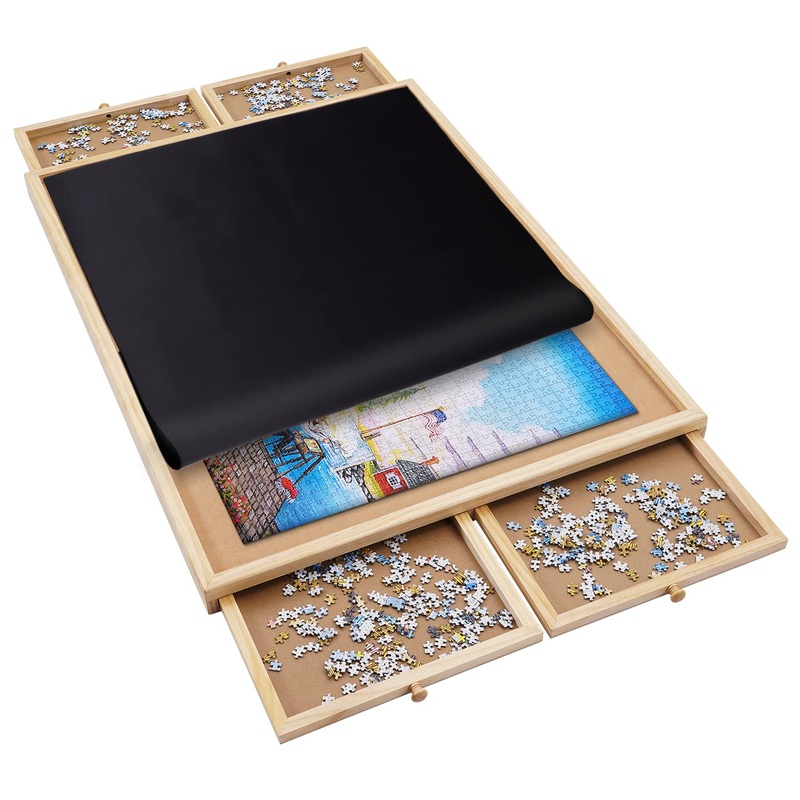 Redipo 1500 Pieces Wooden Jigsaw Puzzle Board With 4 Drawers For Storing Puzzles, 26    X 35    Large Portable Jigsaw Puzzle Tab