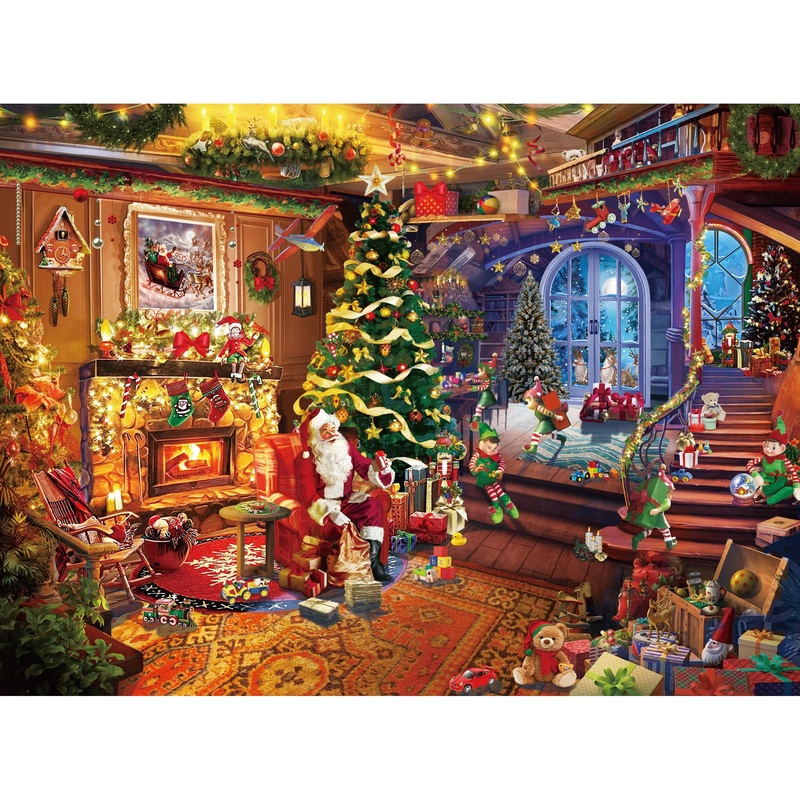 Taozi&Lizhi Christmas Puzzles For Adults 1000 Pieces, Santa'S Christmas Eve, Xmas Jigsaw Puzzle Gifts For Women Men And Kids - S
