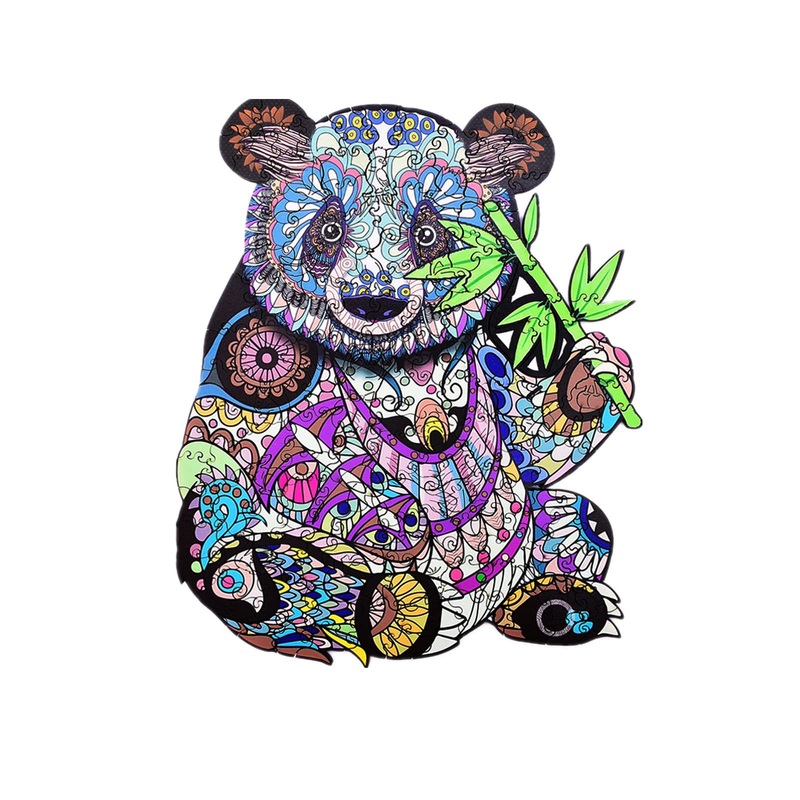 Wentufin - 150 Pieces Wooden Jigsaw Puzzles For Adults Large Size Wood Cut Puzzles Panda Wooden Jigsaw Puzzles Gift For Christma