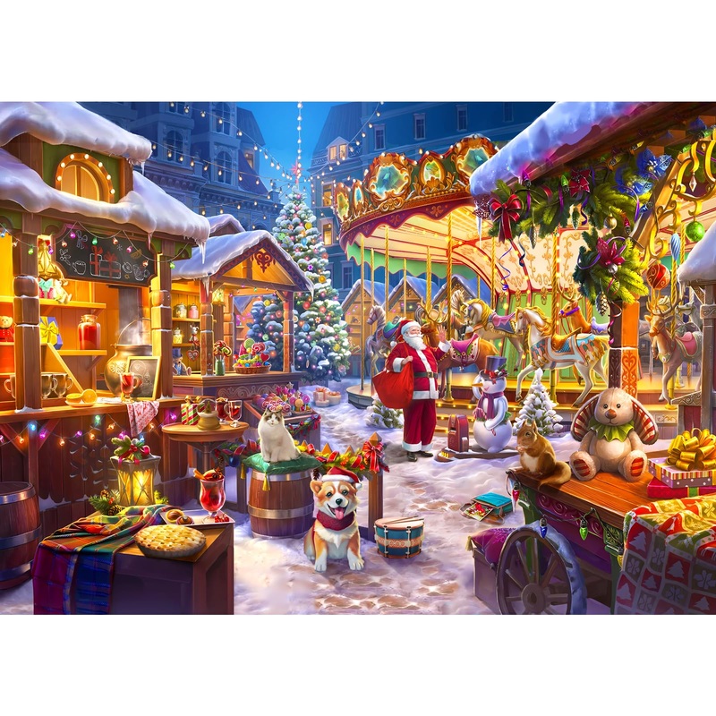 500 Piece Christmas Puzzle For Adults, Jigsaw Puzzles For Kids Ages 8-10 And Up, Medium Difficulty Fun Family Games Great Ideas