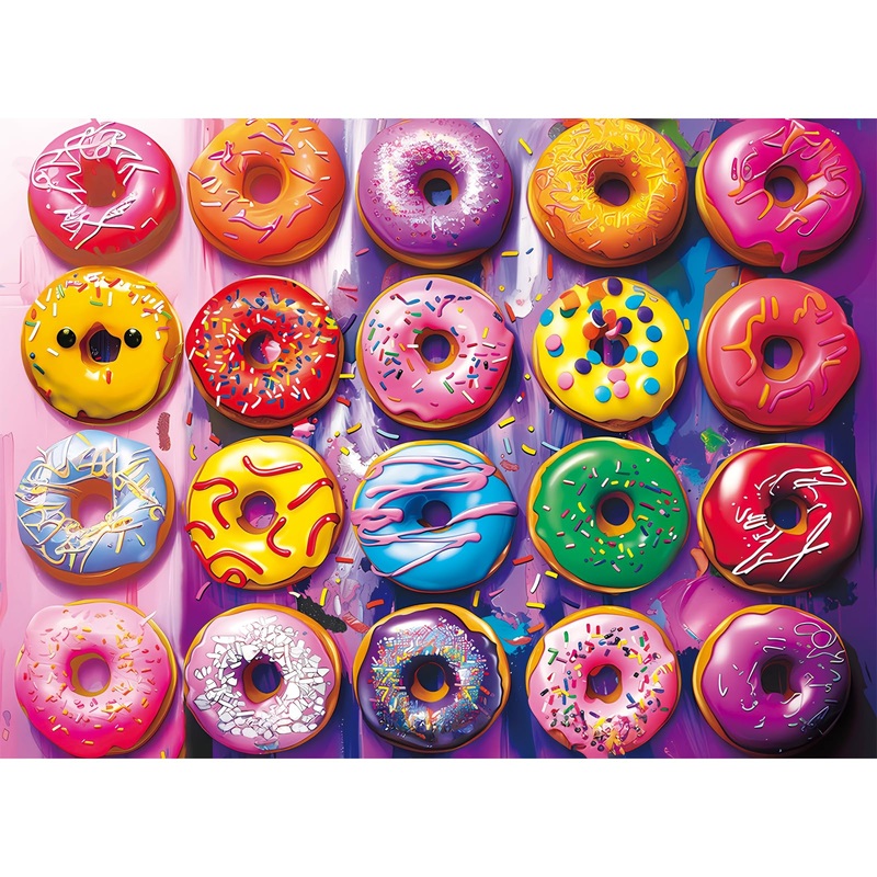 500 Pieces Puzzles For Adults-Colorful Donuts Puzzle For Adults Children Elderly-Recycled Paper Jigsaw Puzzle 500 Pieces-Glossy,