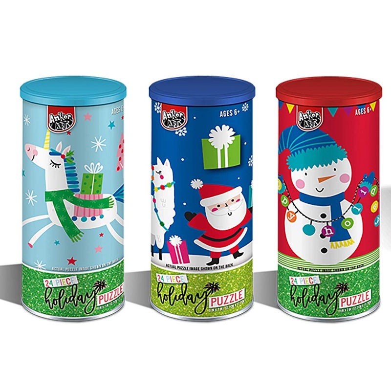 Christmas Jigsaw Puzzle (Set Of 3, 24 Pieces Each) For Children Or Kids Gift Stocking Stuffer