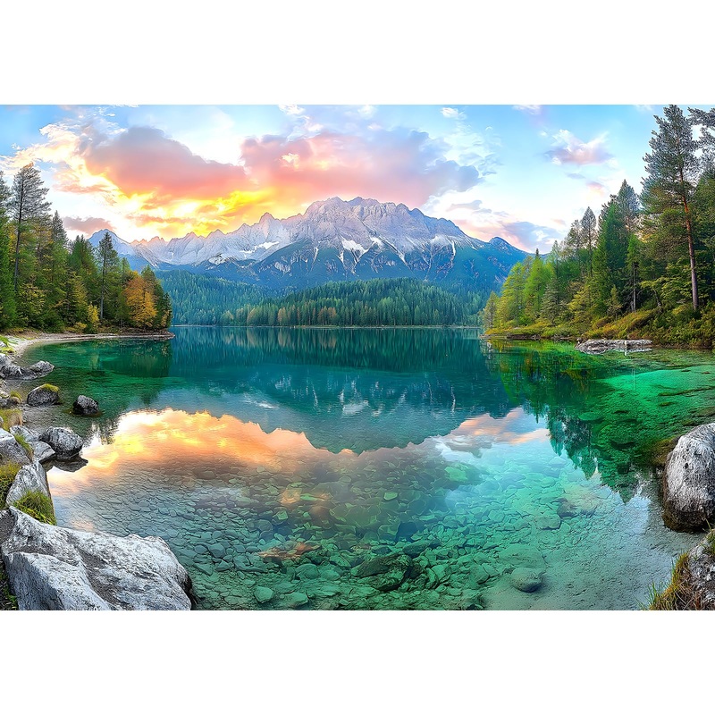 Eibsee Lake Jigsaw Puzzles 1000 Pieces Nature Landscape Puzzles For Adults 1000 Pieces With Letters On Back Hard Impossible Diff