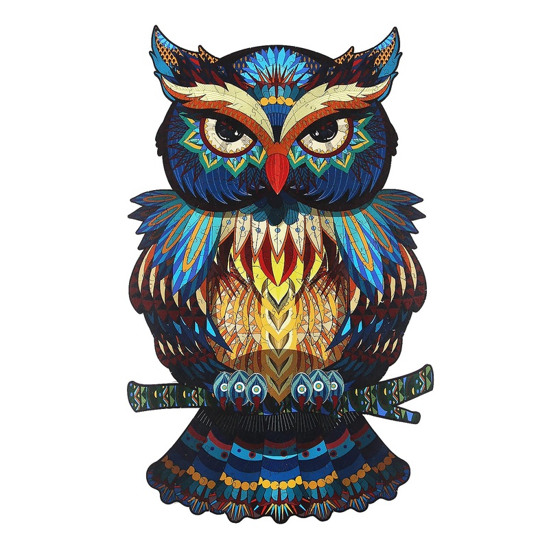 Fvmemo Wooden Puzzles For Adults, 200 Pieces Owl Wooden Jigsaw Puzzle,Unique Animal Shaped Puzzles,Wood Puzzles Adult Best Gift