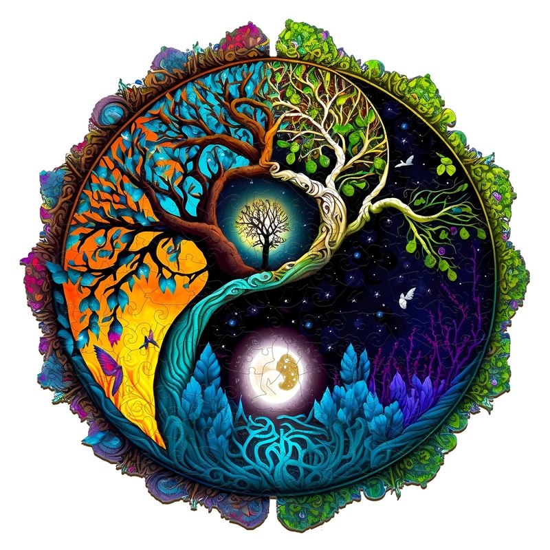 Kaayee Wooden Jigsaw Puzzles-Wooden Puzzle Adult Unique Shape Advanced Yinyang Wooden Jigsaw Puzzle For Adult, Family Puzzles 13