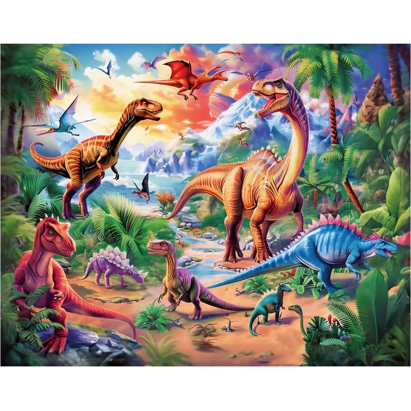 Large Piece Dinosaur Jigsaw Puzzle For Kid Boys Ages 4-10 Year Old 100 Pieces Jigsaw Puzzles For Kids Ages 4-6 Educational Toys