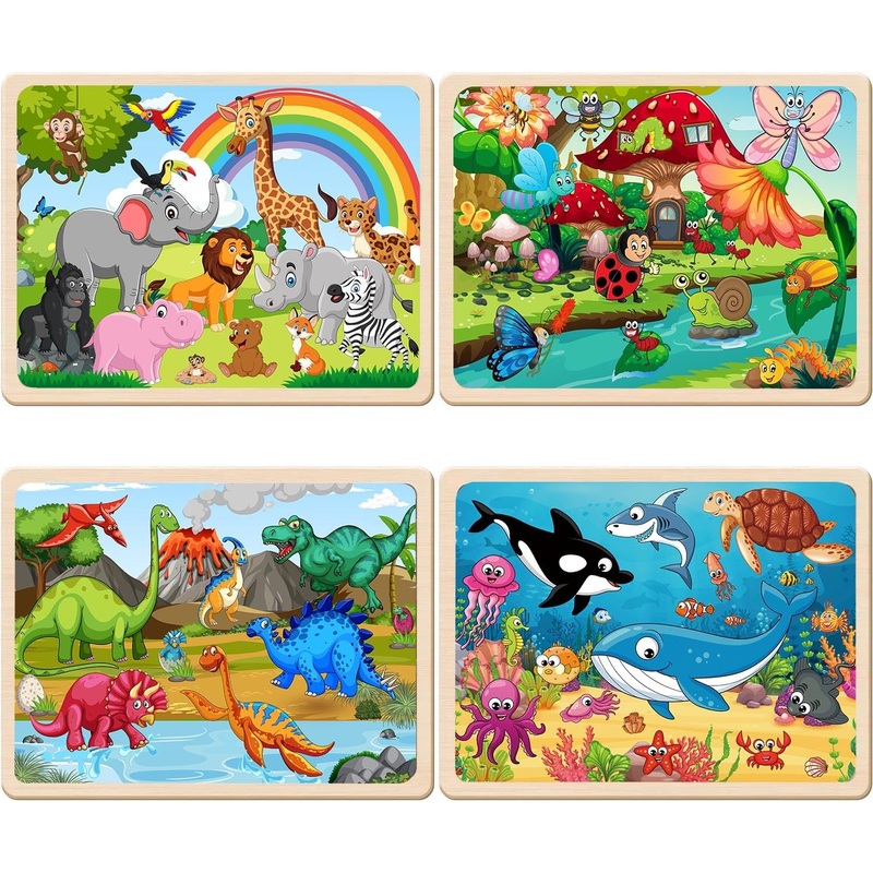 Large Puzzles For Kids Ages 4-6, 24 Piece Wooden Puzzles For Toddlers 3-4,Jigsaw Puzzles For Kids Ages 3-5,Preschool Educational