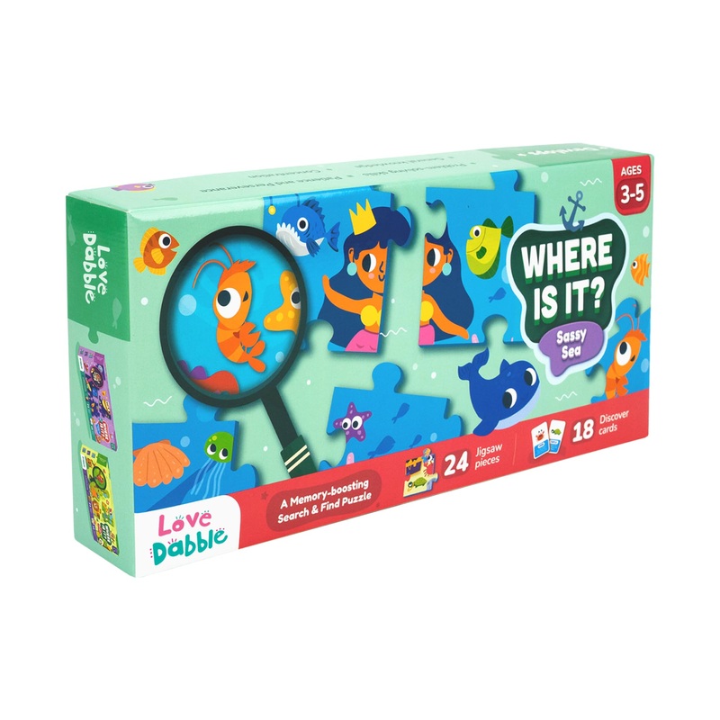 Lovedabble Where Is It? Sassy Sea: Dive Into Jigsaw Puzzle Fun! Assemble, Create Your Underwater Kingdom | Learning Toys & Puzzl